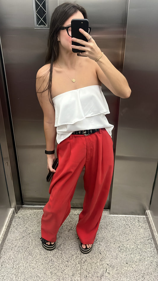 Cropped Darah com babado
